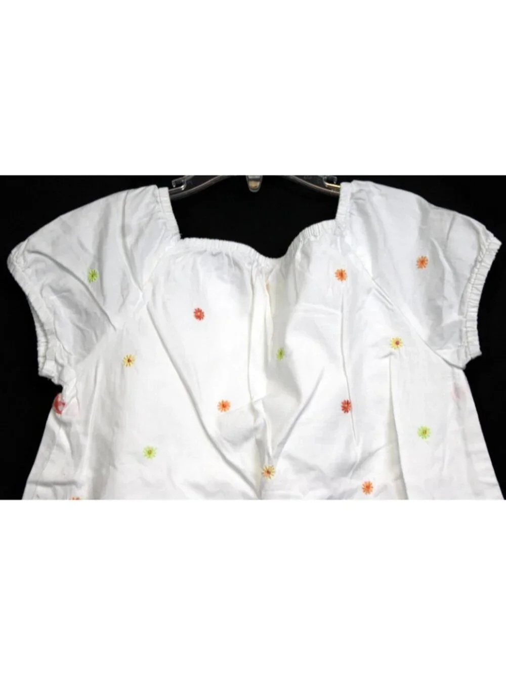 2006 Gymboree Freshly Picked Blouse Embroidered Flowers Lace sz 7 Spring Summer